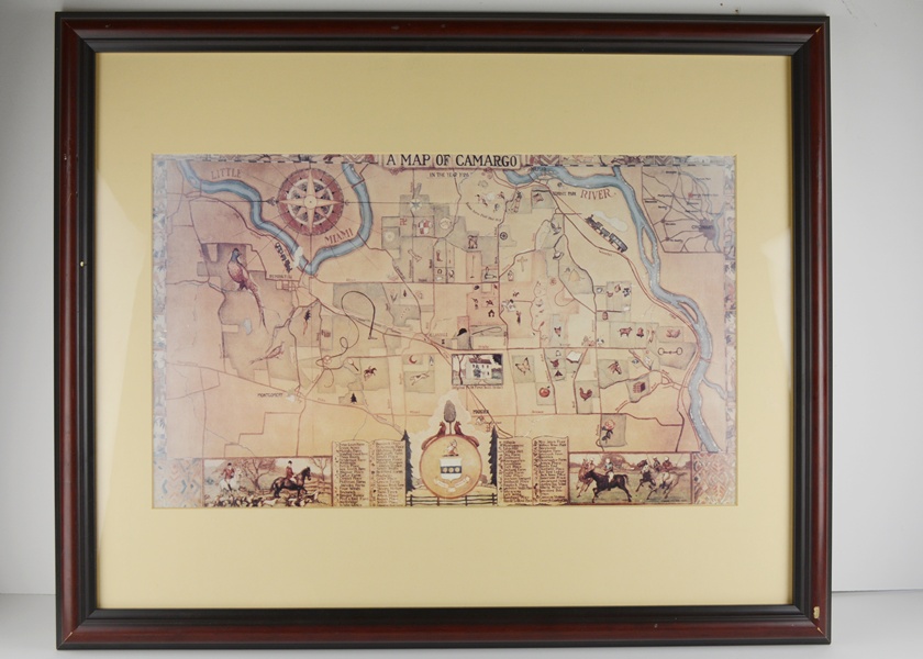 Framed "Map of Camargo In the Year 1928" EBTH